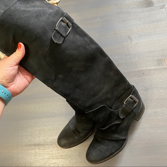 Vera Wang Lavender Suede Tall Boots - Picture 4 of 7